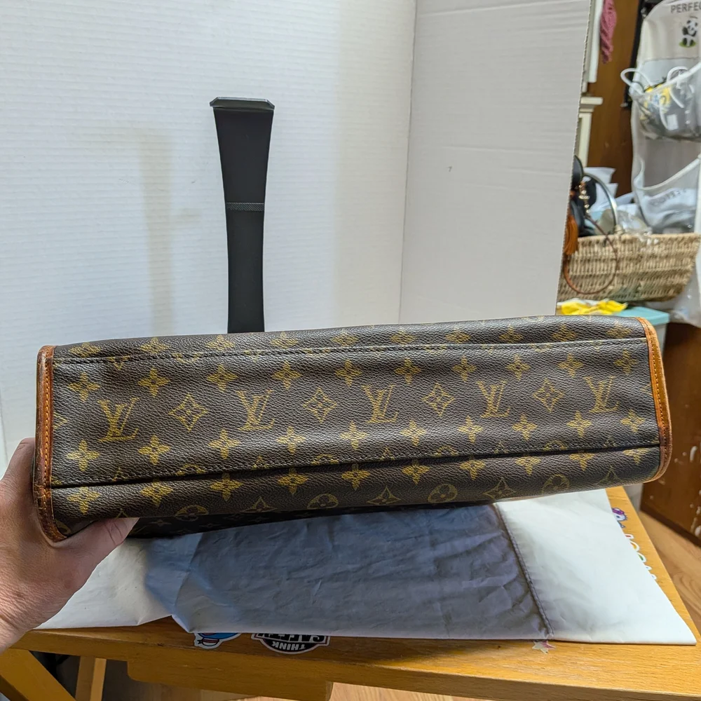 Louis Vuitton Monogram Canvas Satchel in Brown and Tan Leather Trim Gorgeous can - Picture 10 of 12